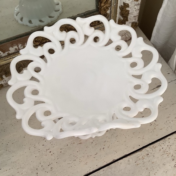 Vintage White Milk Glass Compote Stand - Picture 6 of 9